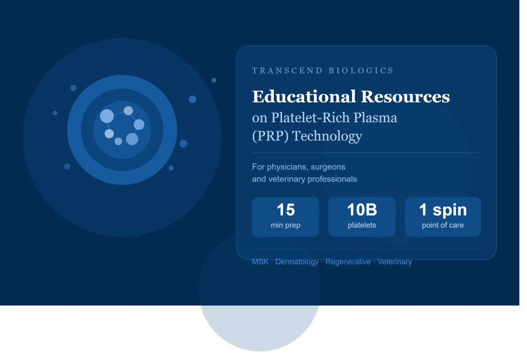 PRP preparation systems point-of-care workflow - Tropocells